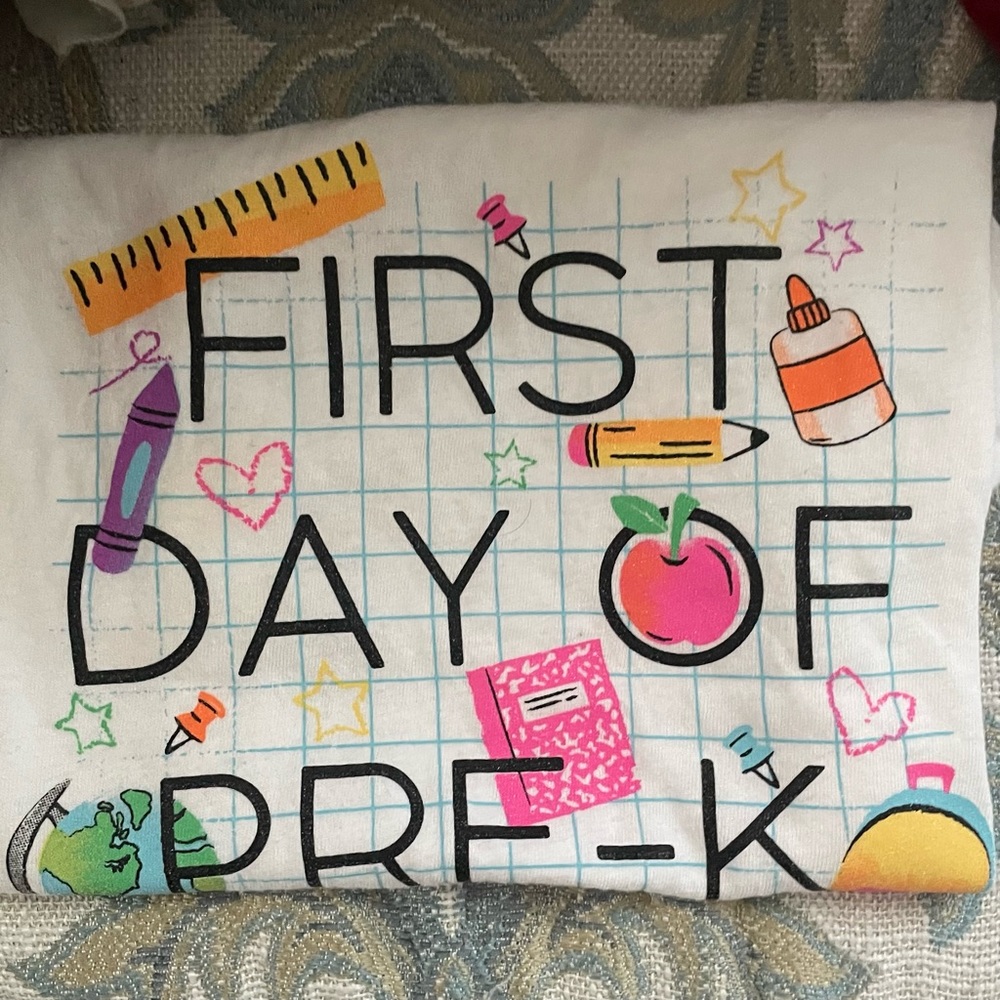 Pre-K shirt first day of Pre-K school! 🍎